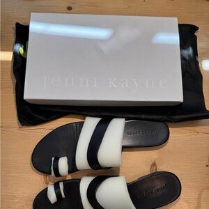 Jenni Kayne Black Strap Leather Sandals Size 41 9.5-10 Women  EUC